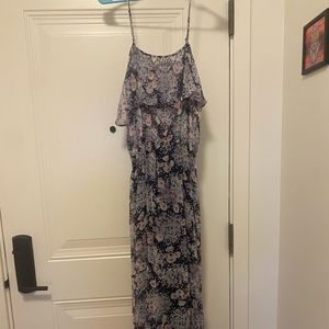 Joie feminine floral blue maxi dress size L